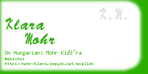 klara mohr business card